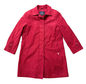 London Fog Vintage Women's Red Rain Coat Trench Jacket Size M